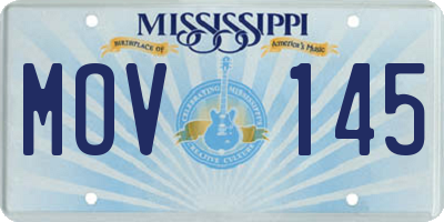 MS license plate MOV145