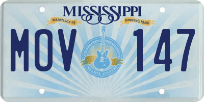 MS license plate MOV147