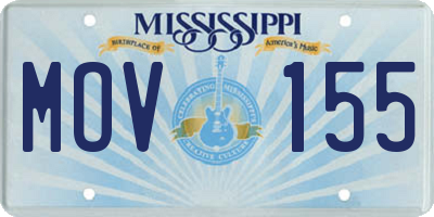 MS license plate MOV155