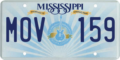 MS license plate MOV159