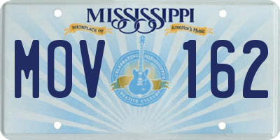 MS license plate MOV162
