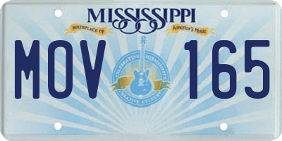 MS license plate MOV165