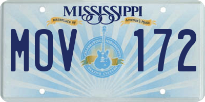 MS license plate MOV172