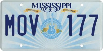 MS license plate MOV177