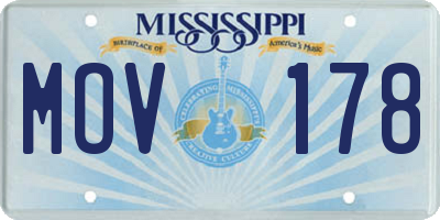 MS license plate MOV178