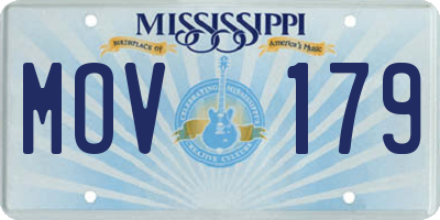 MS license plate MOV179