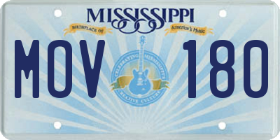 MS license plate MOV180