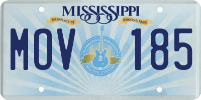 MS license plate MOV185