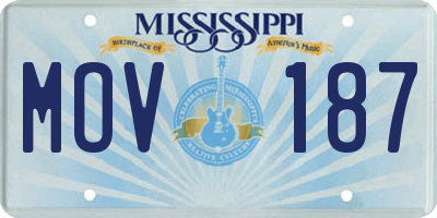 MS license plate MOV187