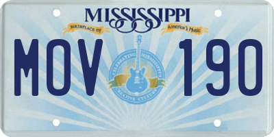 MS license plate MOV190