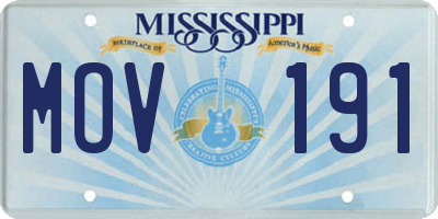 MS license plate MOV191