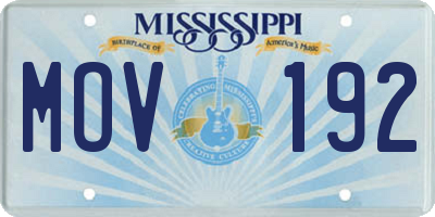MS license plate MOV192
