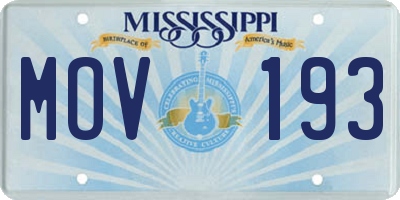 MS license plate MOV193