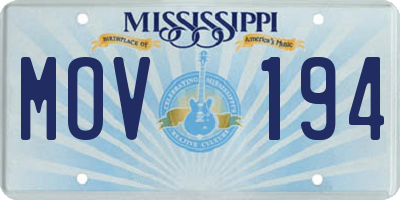 MS license plate MOV194