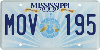 MS license plate MOV195