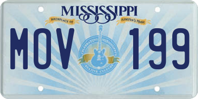 MS license plate MOV199