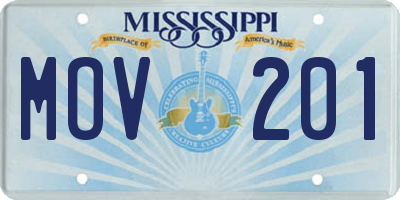 MS license plate MOV201