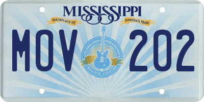 MS license plate MOV202
