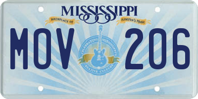 MS license plate MOV206