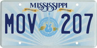MS license plate MOV207