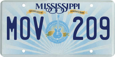 MS license plate MOV209
