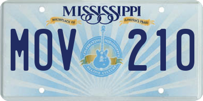 MS license plate MOV210