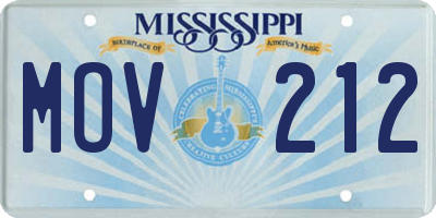 MS license plate MOV212