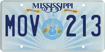 MS license plate MOV213