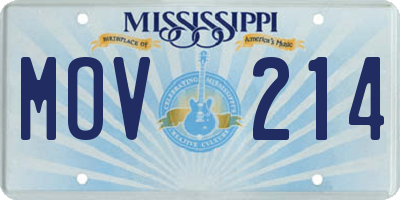 MS license plate MOV214