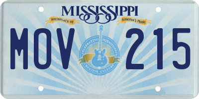 MS license plate MOV215