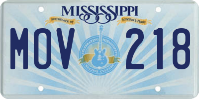MS license plate MOV218