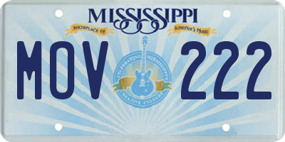 MS license plate MOV222