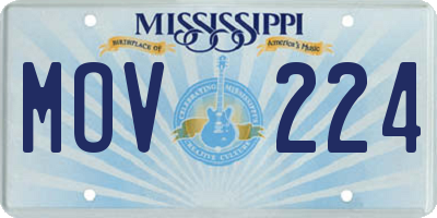 MS license plate MOV224