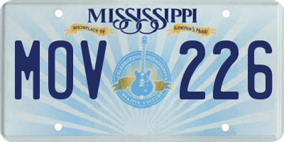 MS license plate MOV226