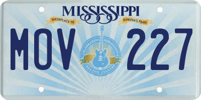 MS license plate MOV227