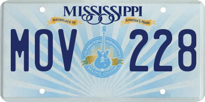 MS license plate MOV228