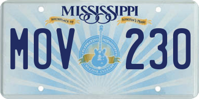 MS license plate MOV230