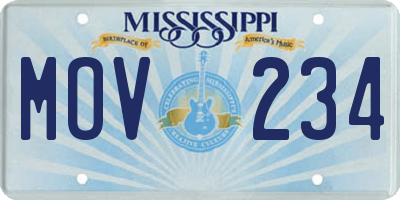 MS license plate MOV234