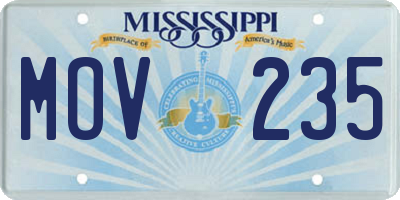 MS license plate MOV235