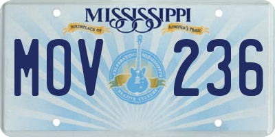MS license plate MOV236