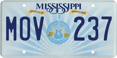 MS license plate MOV237