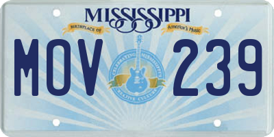 MS license plate MOV239