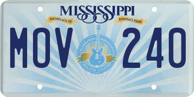 MS license plate MOV240