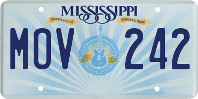 MS license plate MOV242