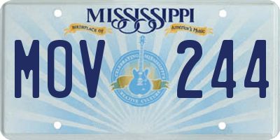 MS license plate MOV244