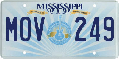 MS license plate MOV249