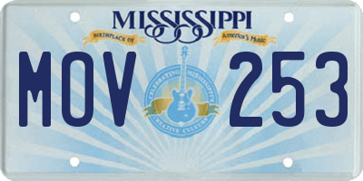 MS license plate MOV253