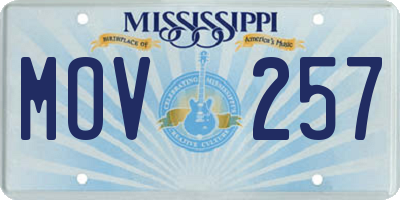 MS license plate MOV257