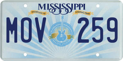 MS license plate MOV259