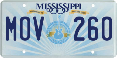 MS license plate MOV260